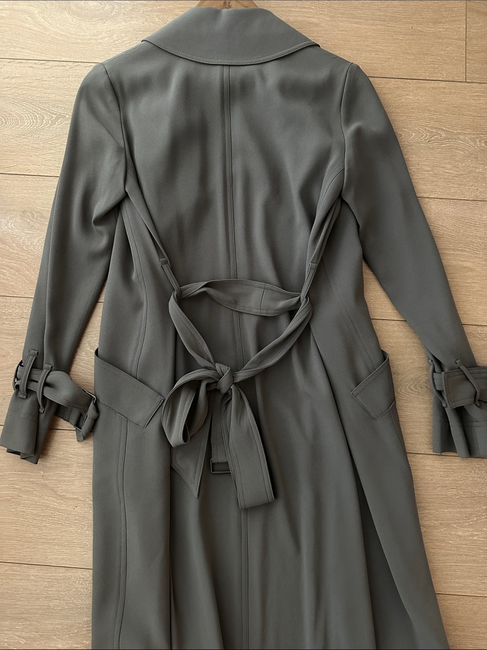Babaton Olive Trench with Tie Cuff Detail - Picture 4 of 4